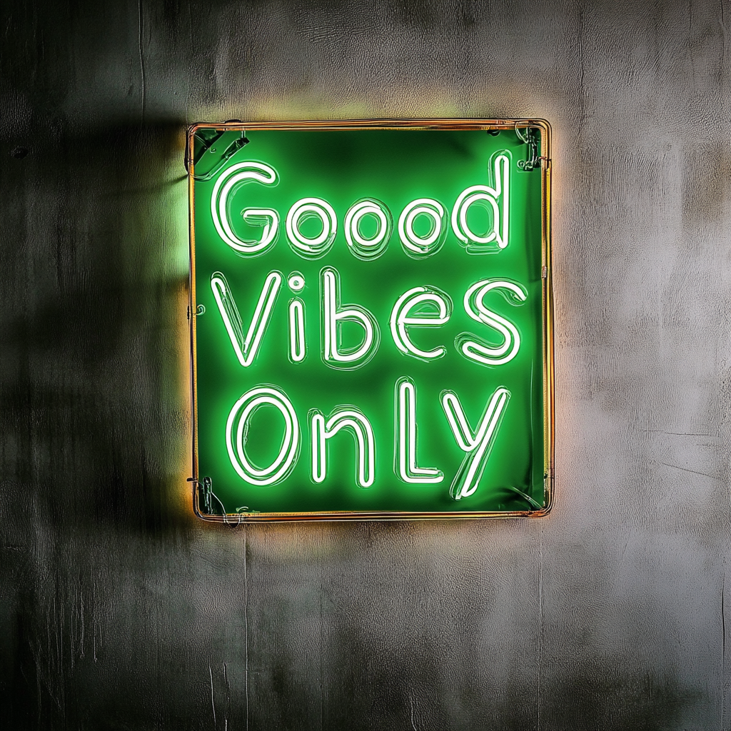 Good Vibes - Green Neon Sign, 24 Inches