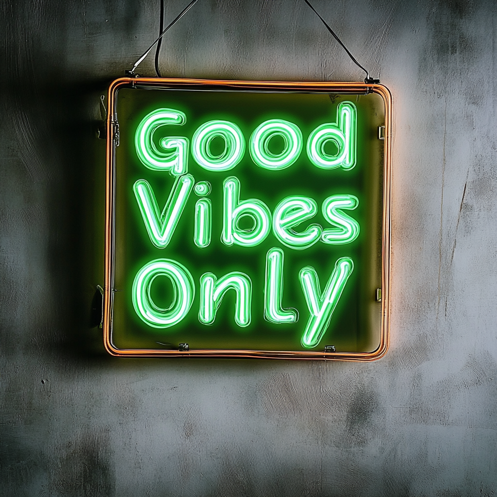 Good Vibes - Green Neon Sign, 24 Inches