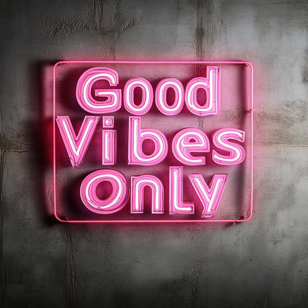 Good Vibes - Pink Neon Sign, 18 Inches