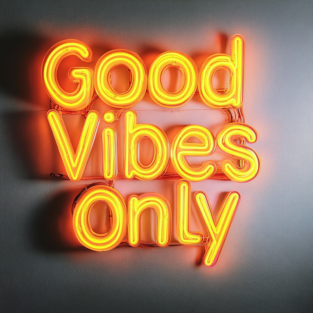 Good Vibes - Yellow Neon Sign, 24 Inches