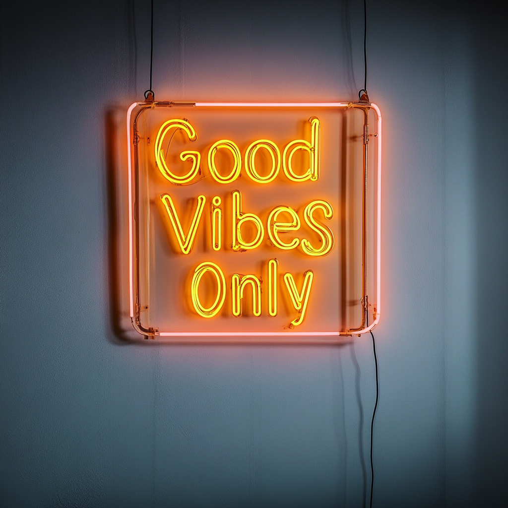 Good Vibes - Yellow Neon Sign, 24 Inches