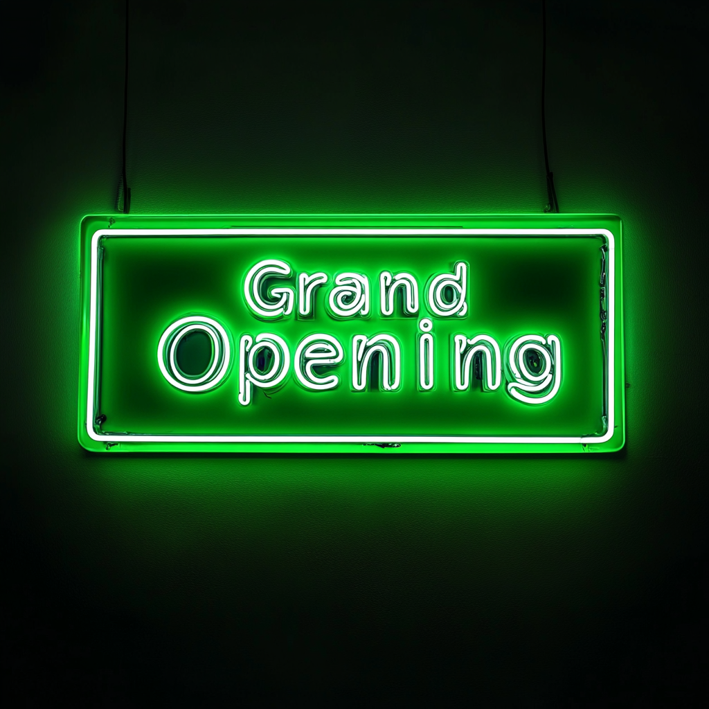Grand Opening - Green Neon Sign, 18 Inches