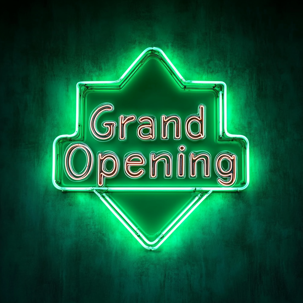 Grand Opening - Green Neon Sign, 18 Inches