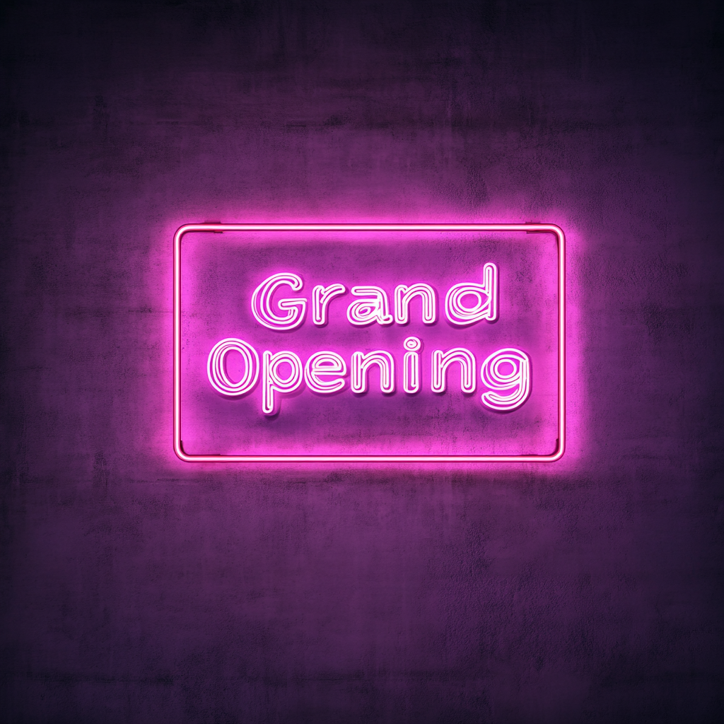 Grand Opening - Pink Neon Sign, 18 Inches