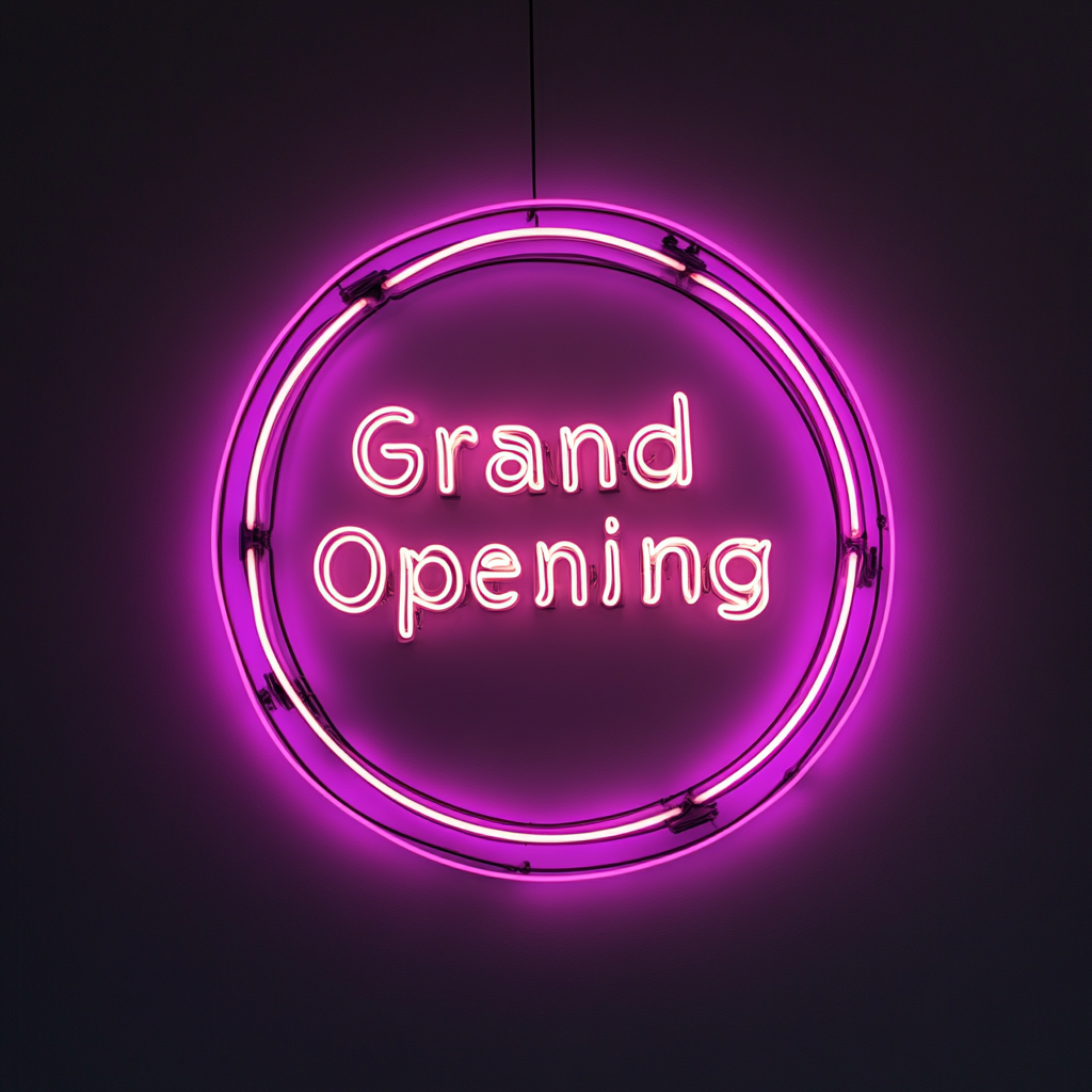 Grand Opening - Pink Neon Sign, 18 Inches