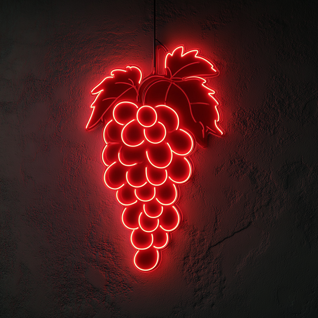Grapes - Red Neon Sign, 24 Inches