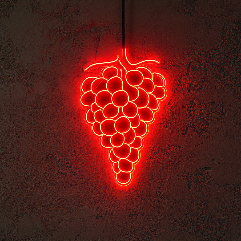Grapes - Red Neon Sign, 18 Inches