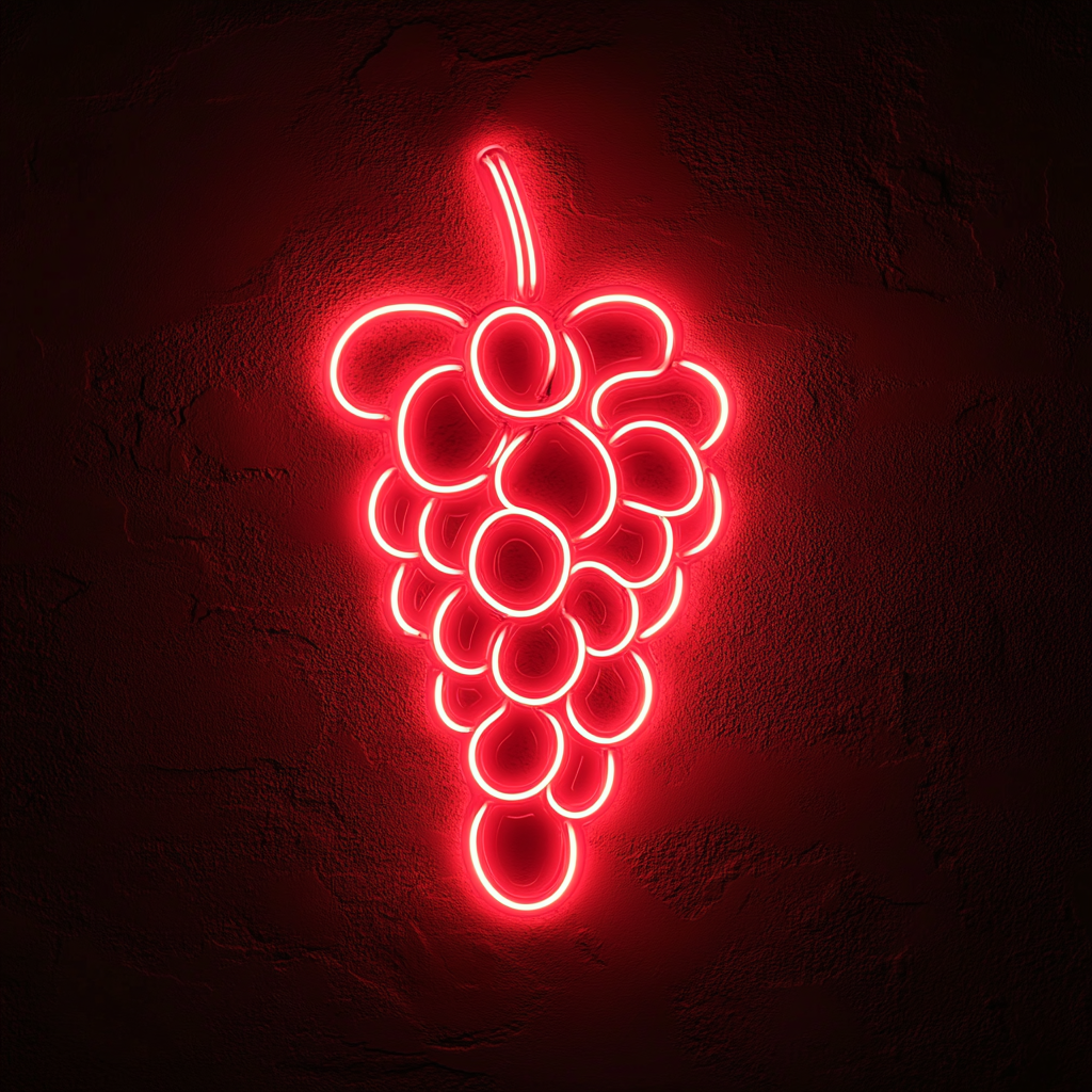 Grapes - Red Neon Sign, 24 Inches