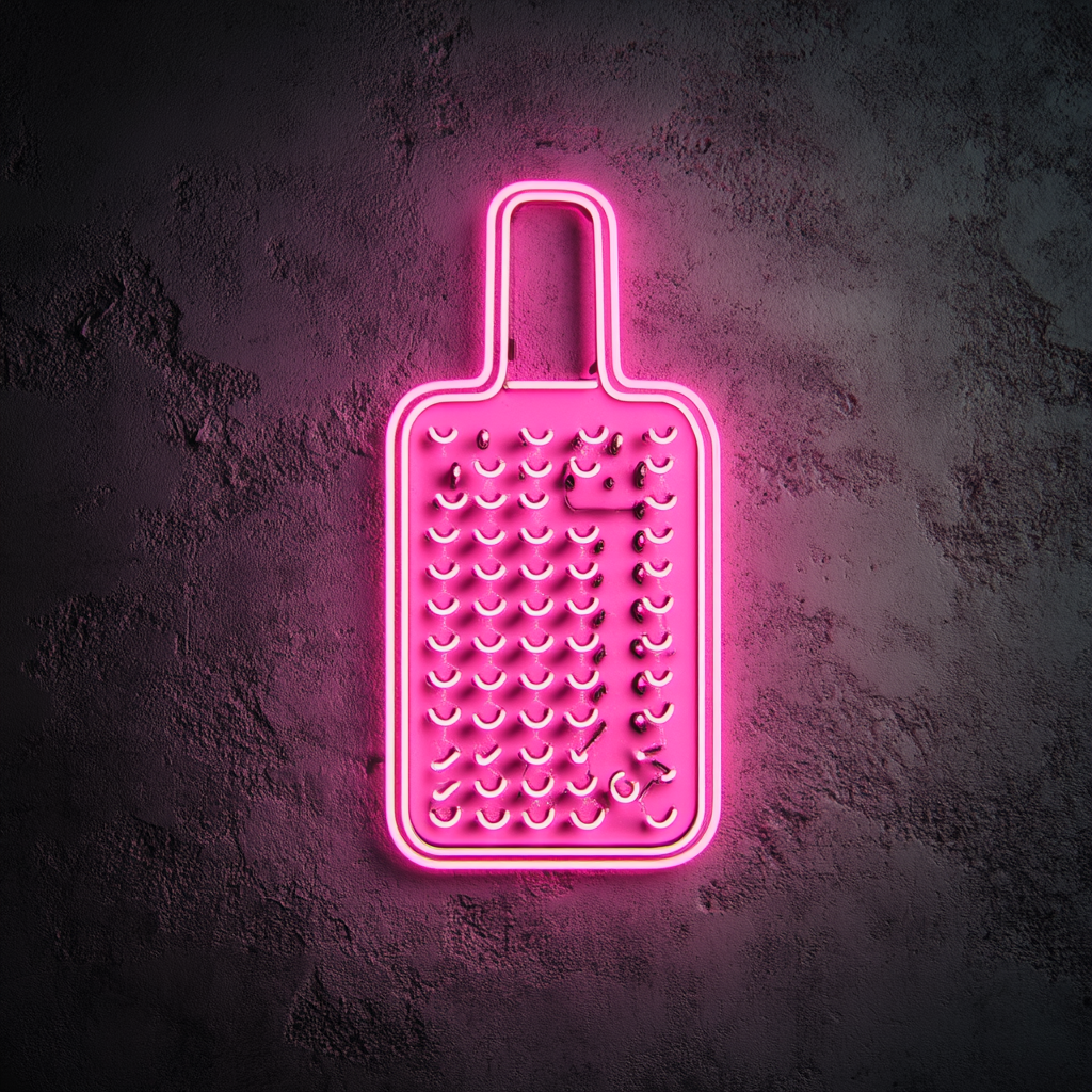 Grater with Cheese - Pink Neon Sign, 24 Inches