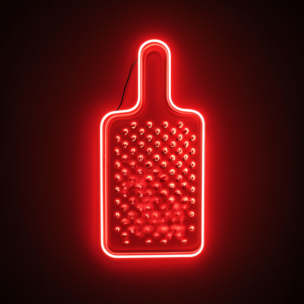 Grater with Cheese - Red Neon Sign, 24 Inches