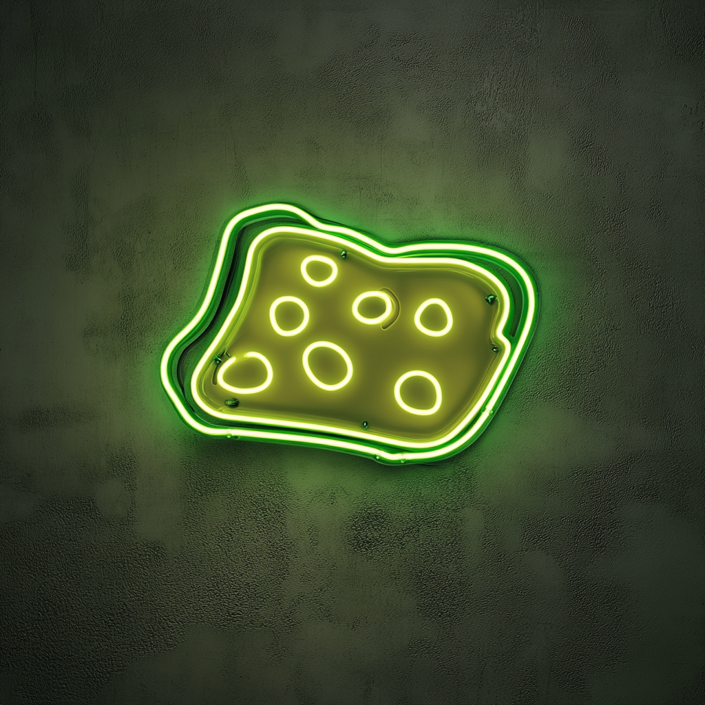 Grilled Cheese - Green Neon Sign, 24 Inches