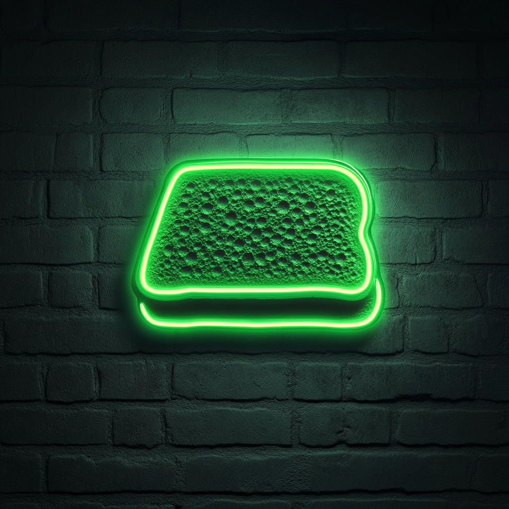 Grilled Cheese Sandwich - Green Neon Sign, 18 Inches