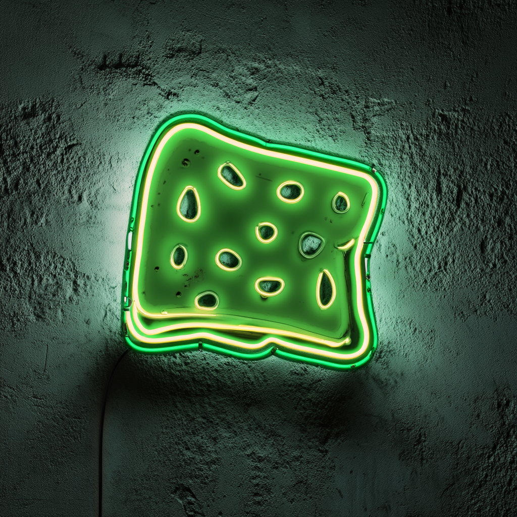 Grilled Cheese Sandwich - Green Neon Sign, 18 Inches