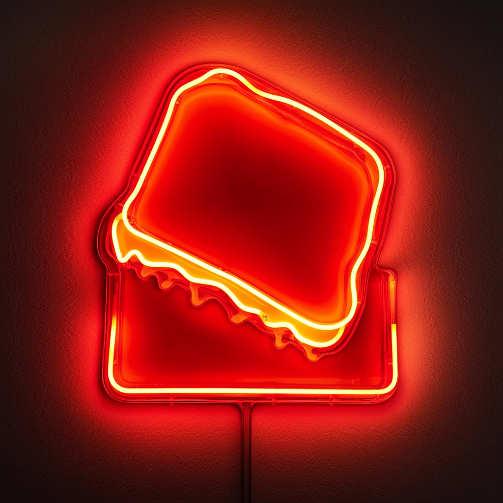 Grilled Cheese Sandwich - Red Neon Sign, 24 Inches