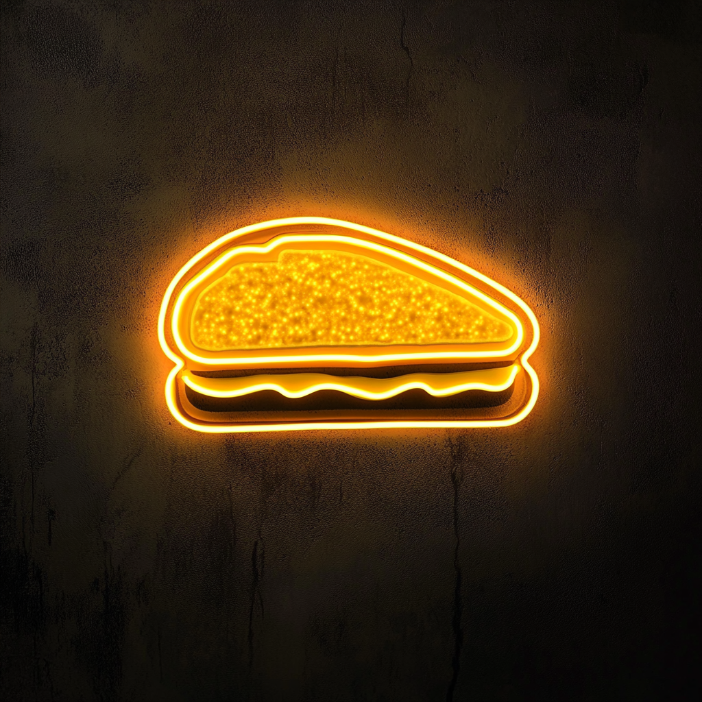 Grilled Cheese Sandwich - Yellow Neon Sign, 18 Inches