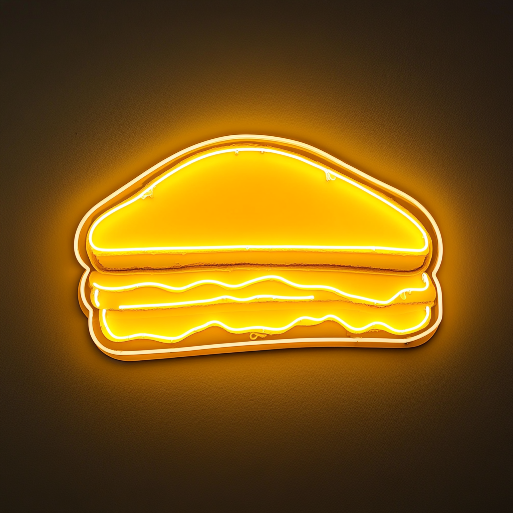 Grilled Cheese Sandwich - Yellow Neon Sign, 24 Inches