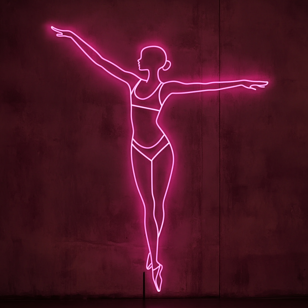 Gymnast - Pink Neon Sign, 24 Inches