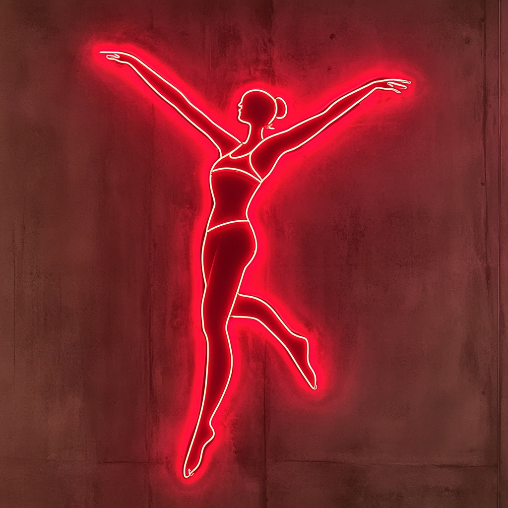 Gymnast - Red Neon Sign, 24 Inches
