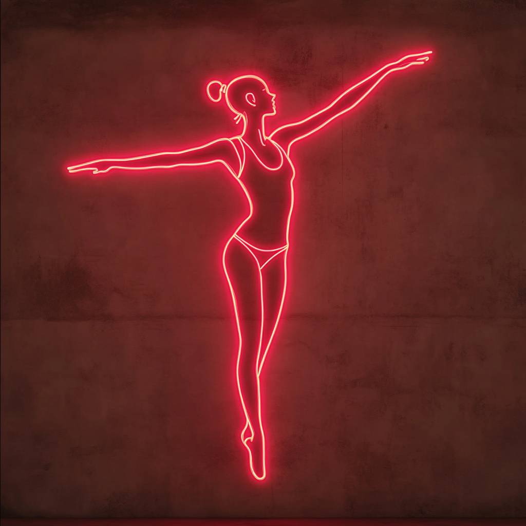 Gymnast - Red Neon Sign, 24 Inches