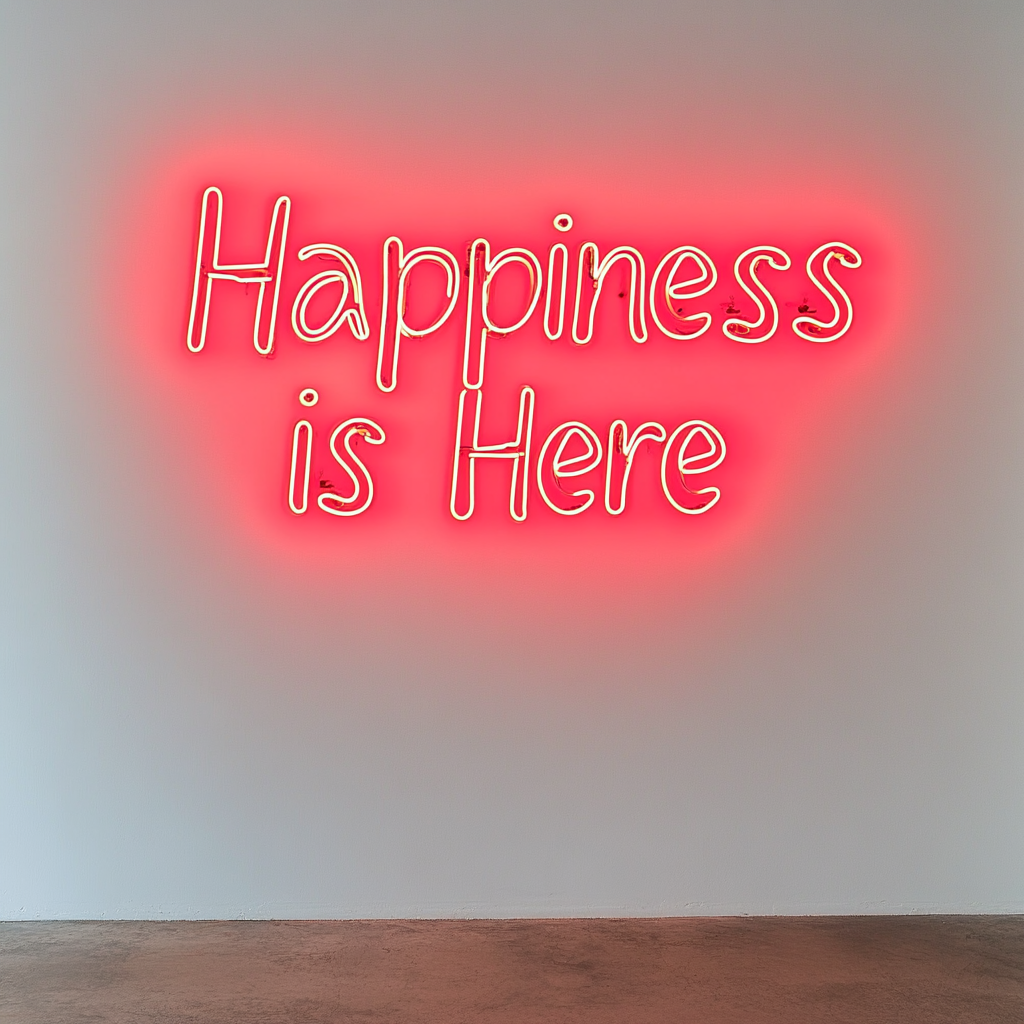 Happiness is Here - Red Neon Sign, 18 Inches