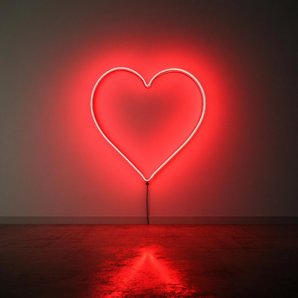 Heart Outline - Red Neon Sign, 18 Inches