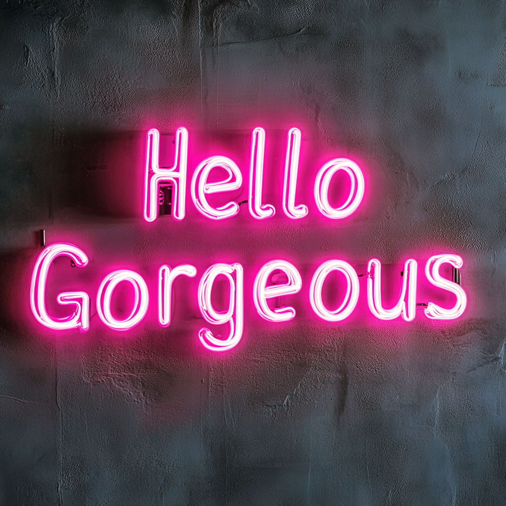 Hello Gorgeous - Pink Neon Sign, 24 Inches