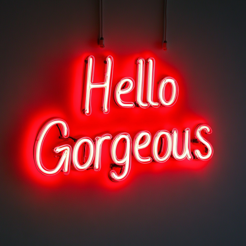 Hello Gorgeous - Red Neon Sign, 24 Inches