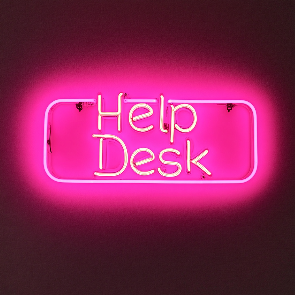 "Help Desk" - Pink Neon Sign, 24 Inches