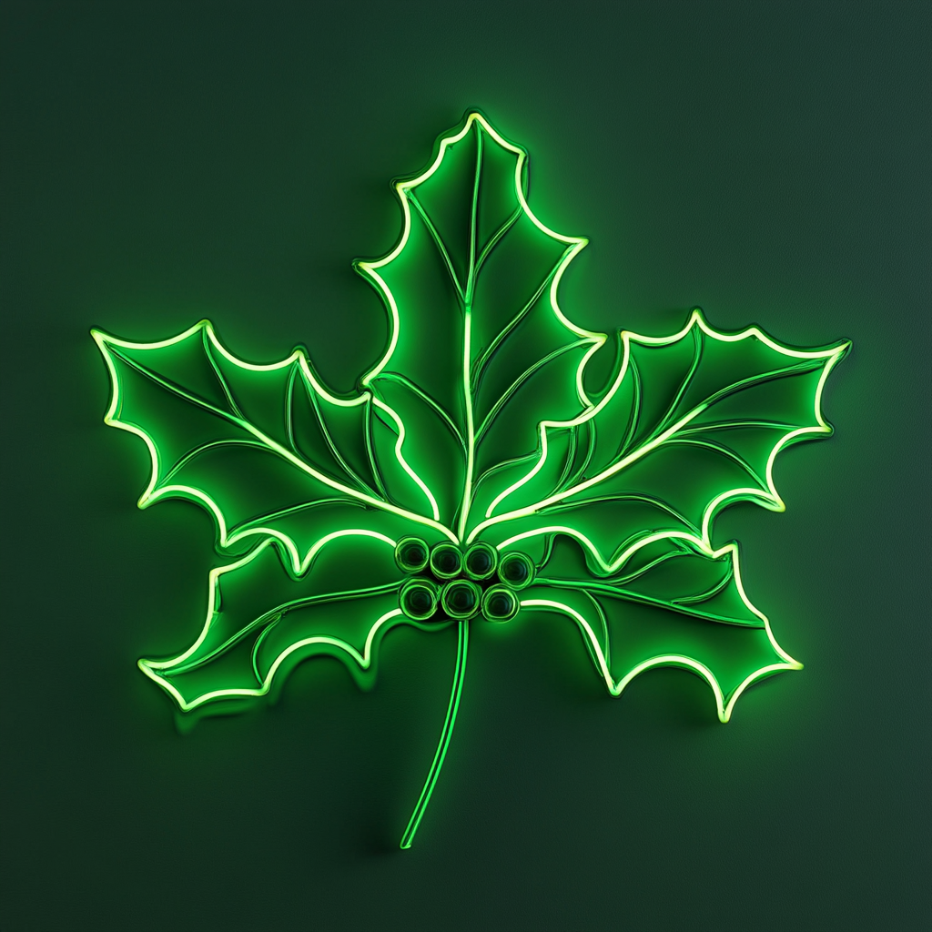 Hollyberry - Green Neon Sign, 18 Inches