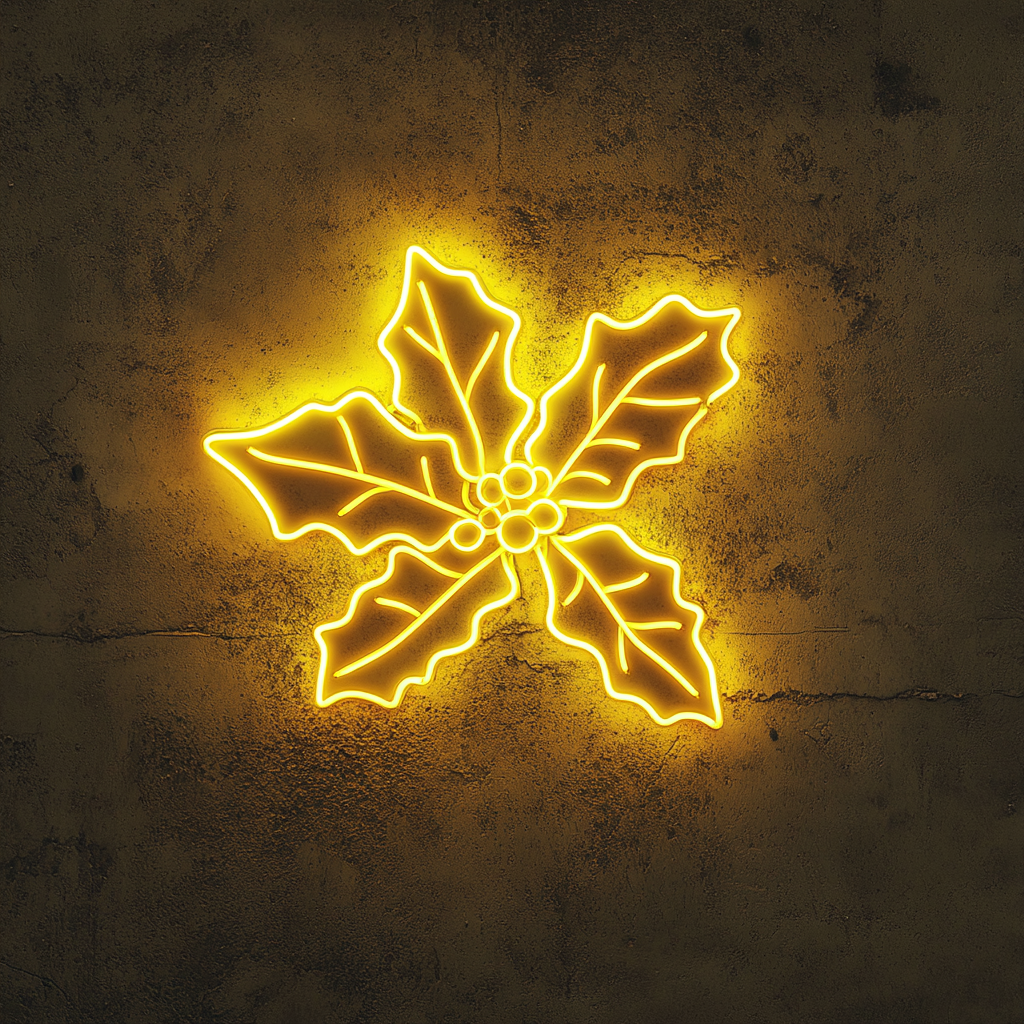 Hollyberry - Yellow Neon Sign, 24 Inches