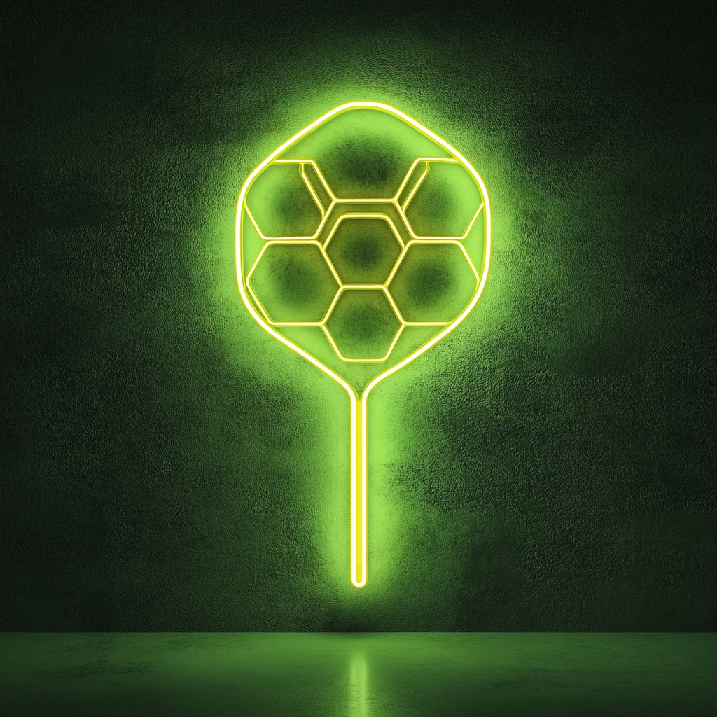 Honeycomb with Spoon - Green Neon Sign, 18 Inches
