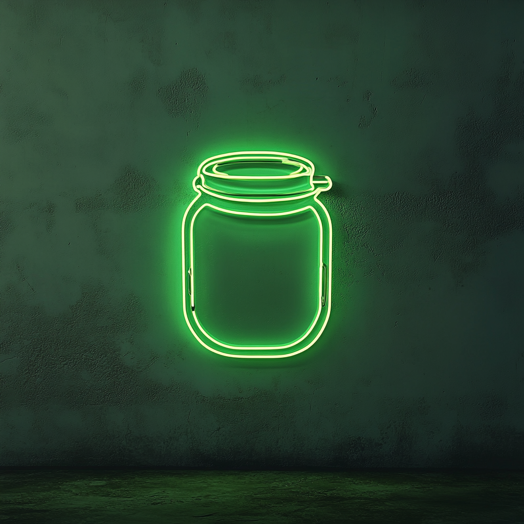 Honey Jar - Green Neon Sign, 24 Inches