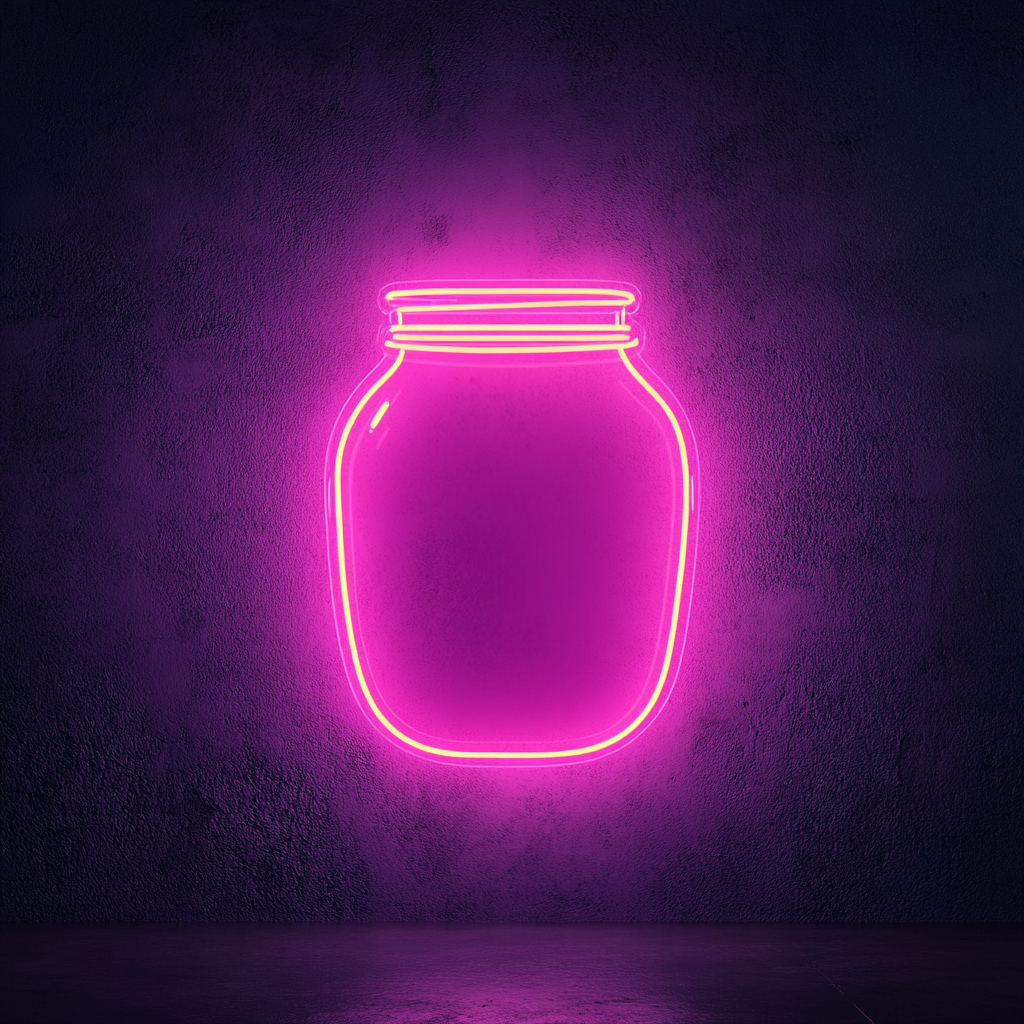 Honey Jar - Pink Neon Sign, 24 Inches