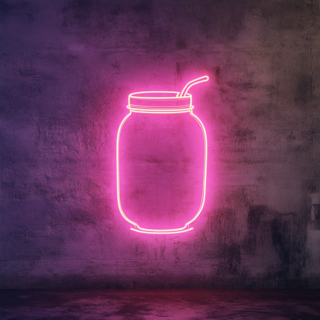 Honey Jar - Pink Neon Sign, 24 Inches