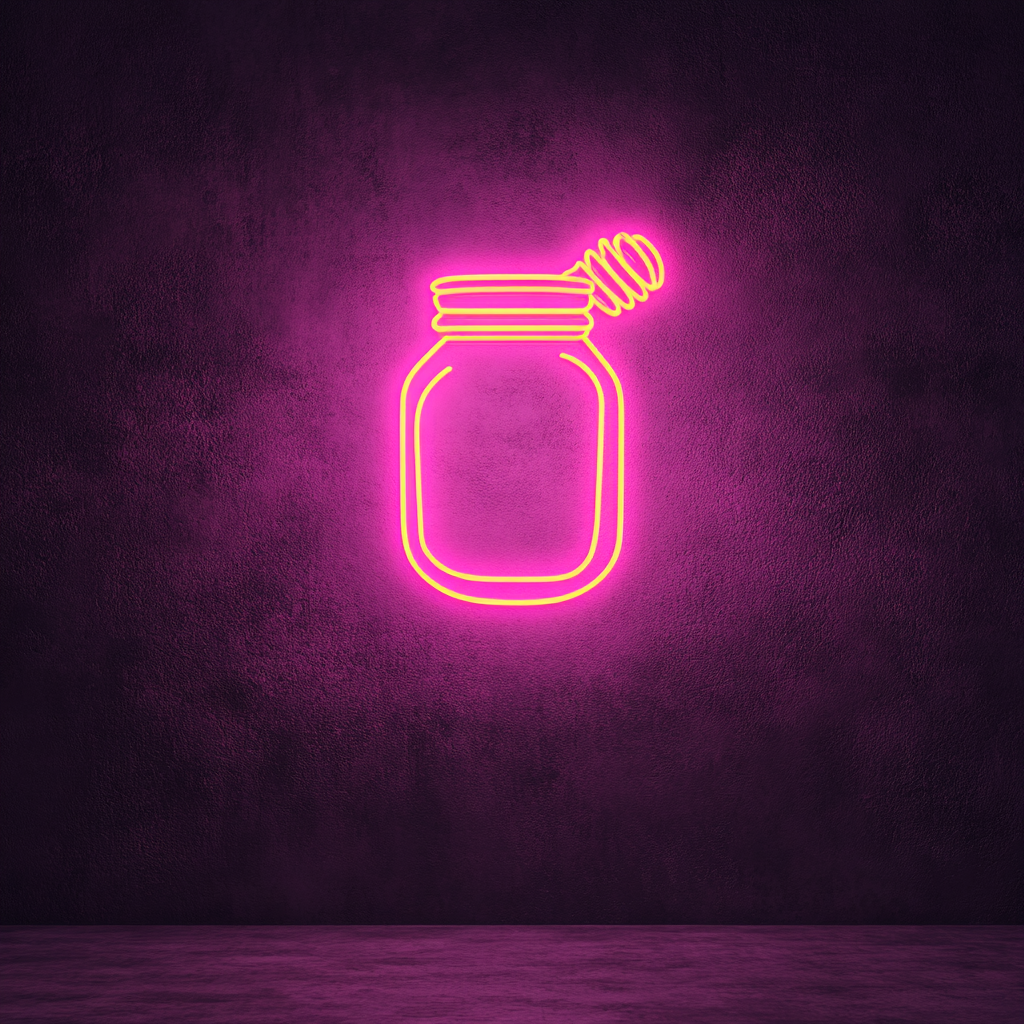 Honey Jar - Pink Neon Sign, 18 Inches