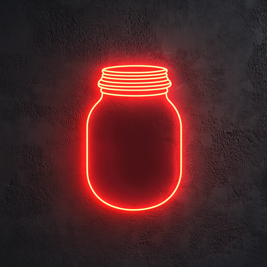 Honey Jar - Red Neon Sign, 18 Inches