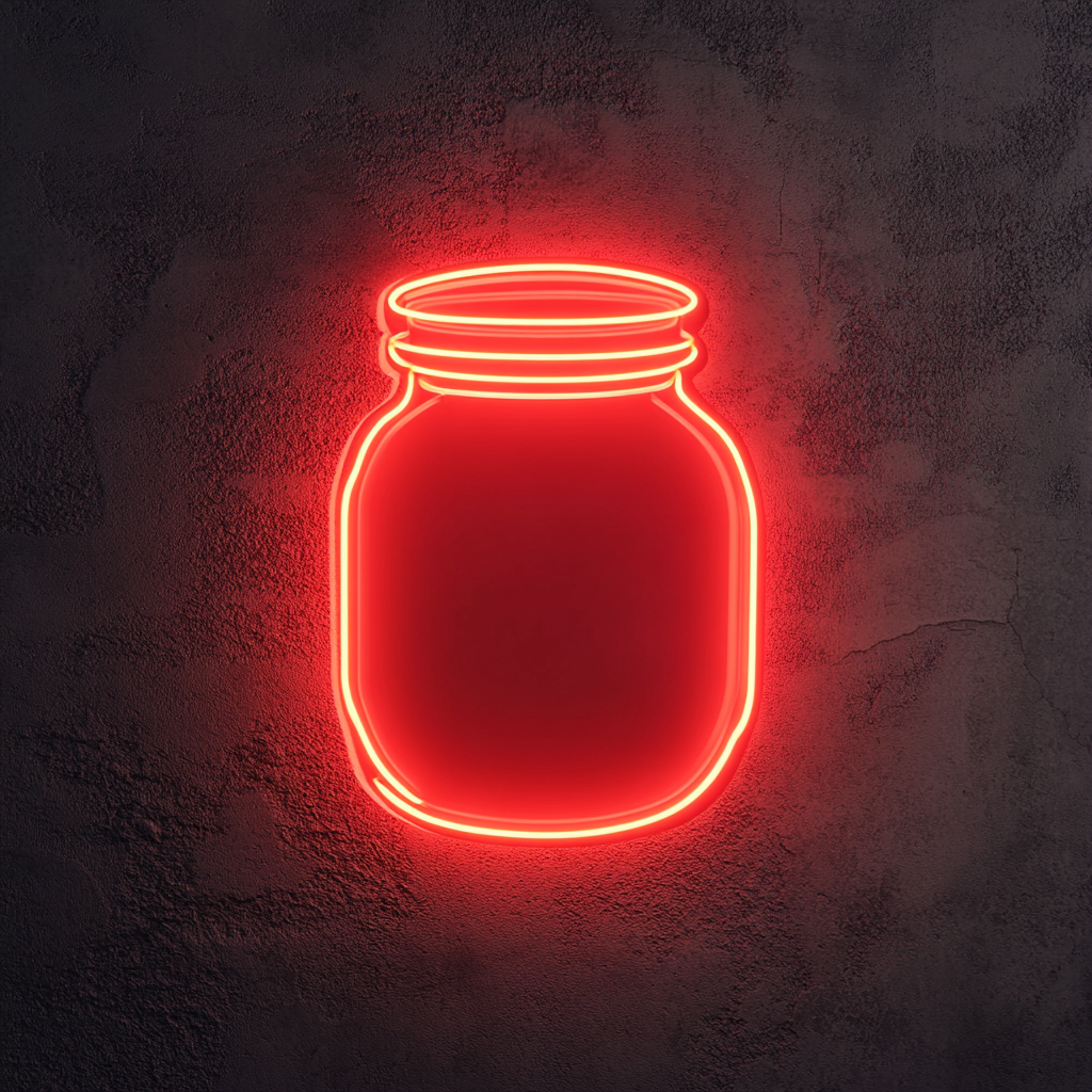 Honey Jar - Red Neon Sign, 24 Inches