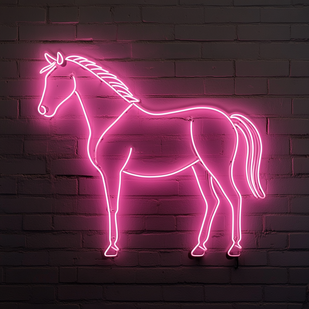 Horse - Pink Neon Sign, 18 Inches