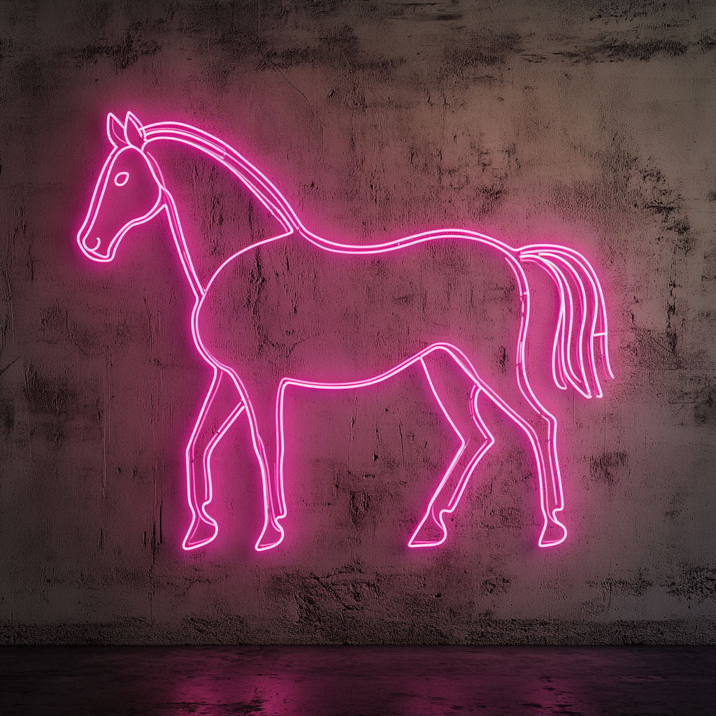Horse - Pink Neon Sign, 24 Inches