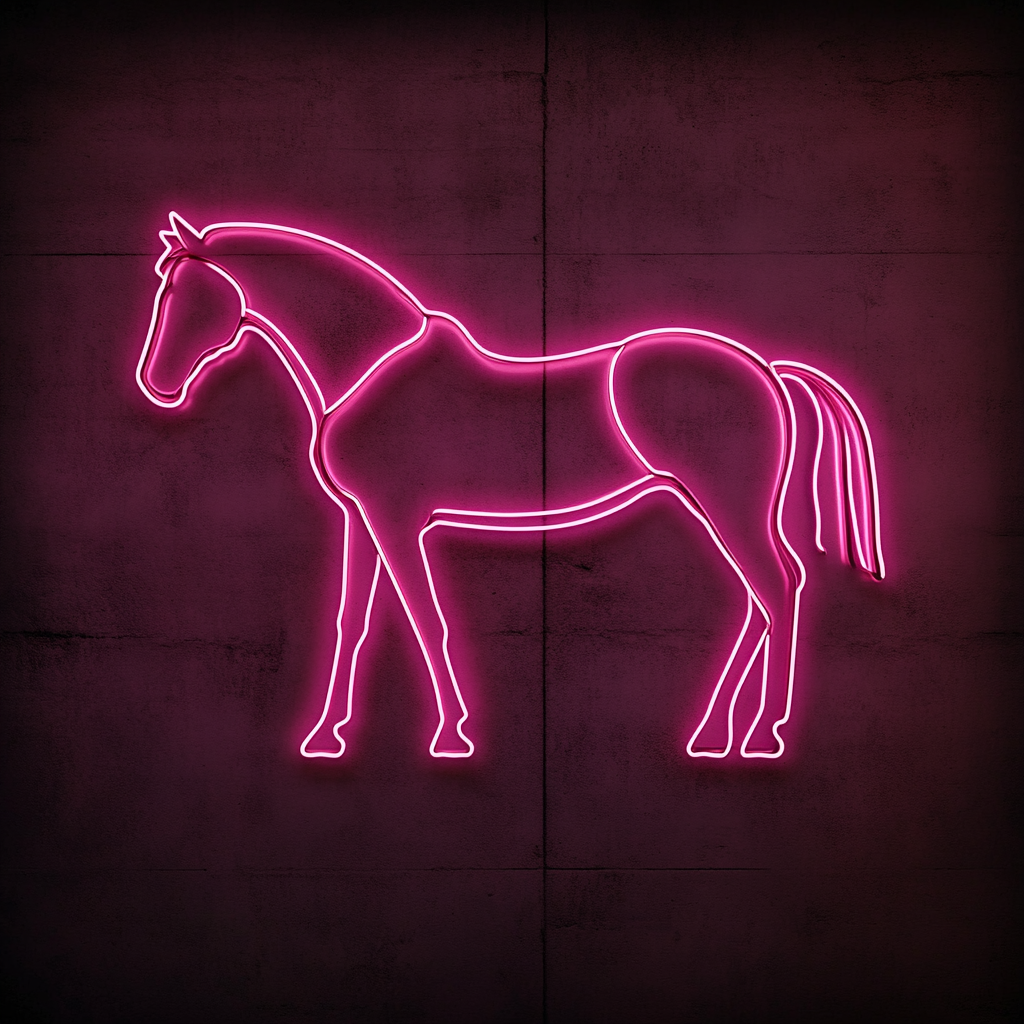 Horse - Pink Neon Sign, 18 Inches