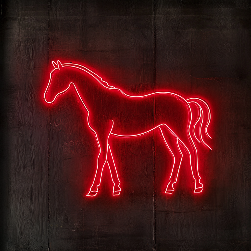 Horse - Red Neon Sign, 18 Inches