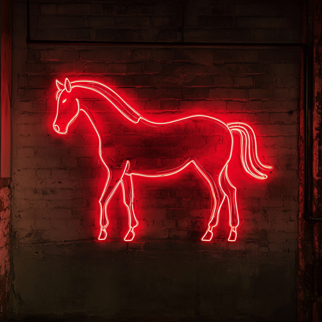 Horse - Red Neon Sign, 18 Inches