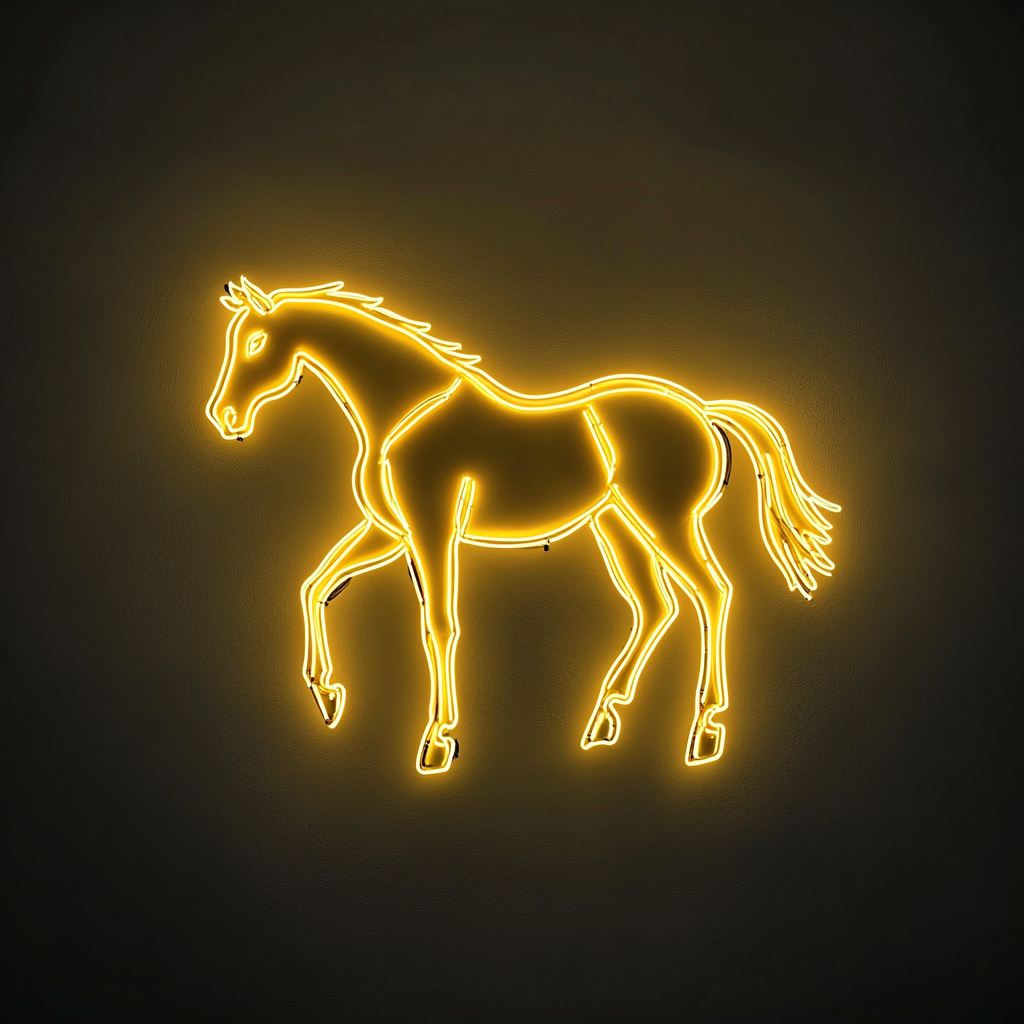 Horse - Yellow Neon Sign, 24 Inches
