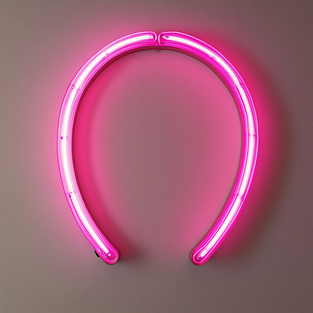 Horseshoe - Pink Neon Sign, 18 Inches