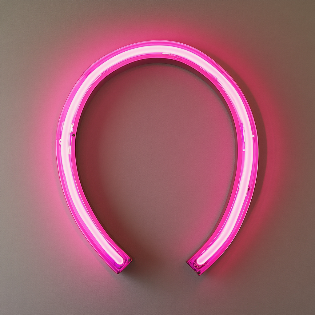 Horseshoe - Pink Neon Sign, 24 Inches