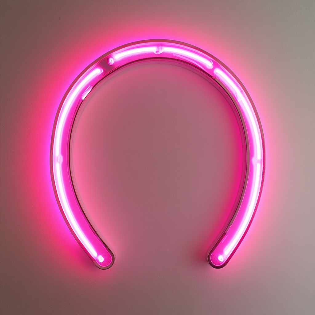 Horseshoe - Pink Neon Sign, 18 Inches