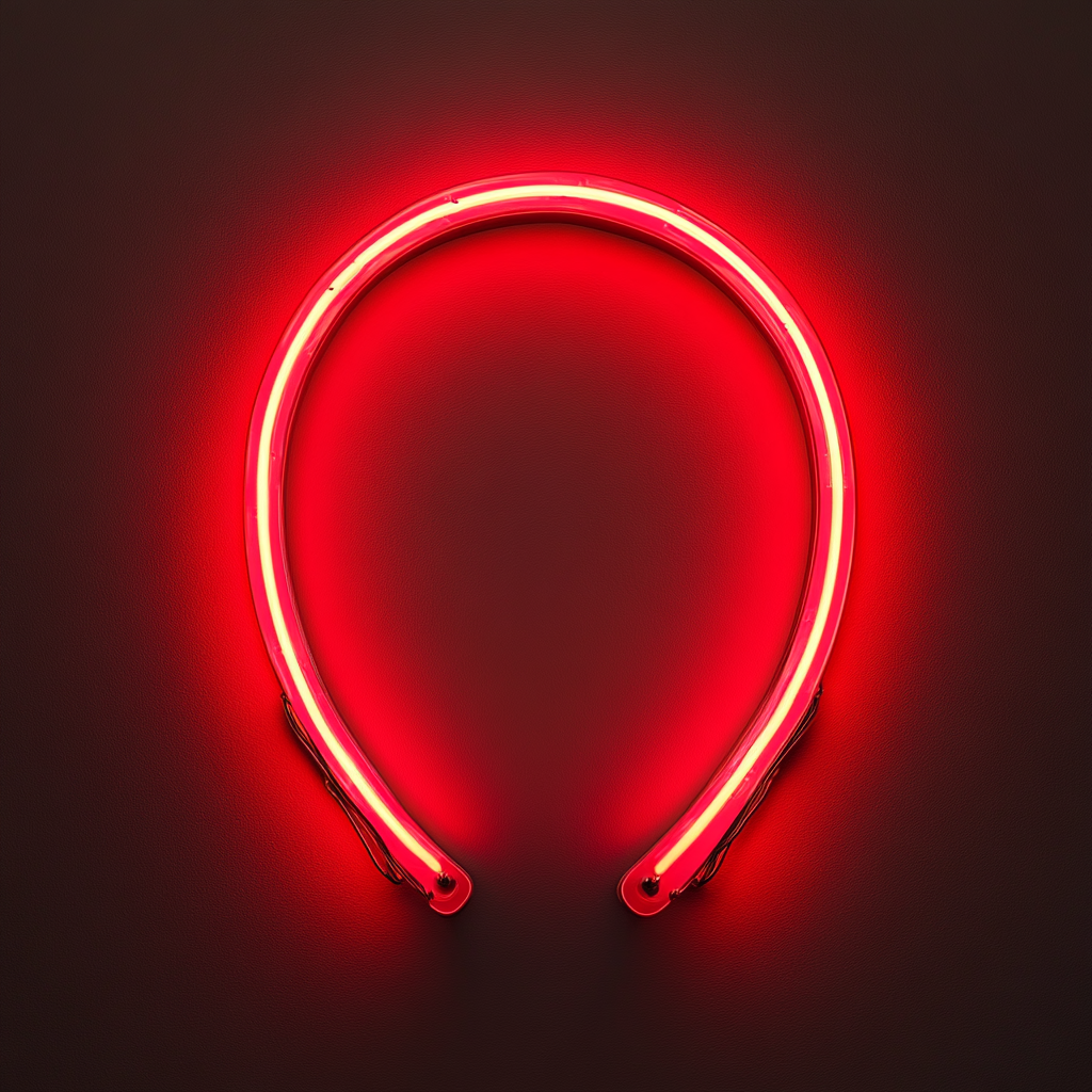 Horseshoe - Red Neon Sign, 24 Inches