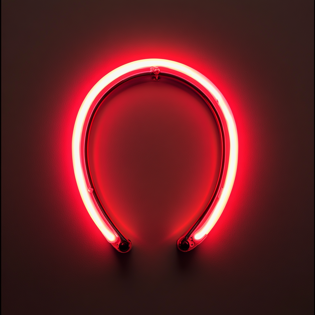 Horseshoe - Red Neon Sign, 18 Inches