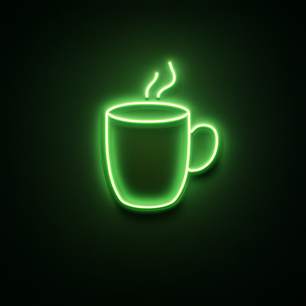 Hot Chocolate Mug - Green Neon Sign, 24 Inches