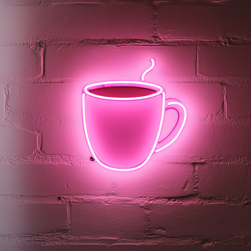 Hot Chocolate Mug - Pink Neon Sign, 18 Inches